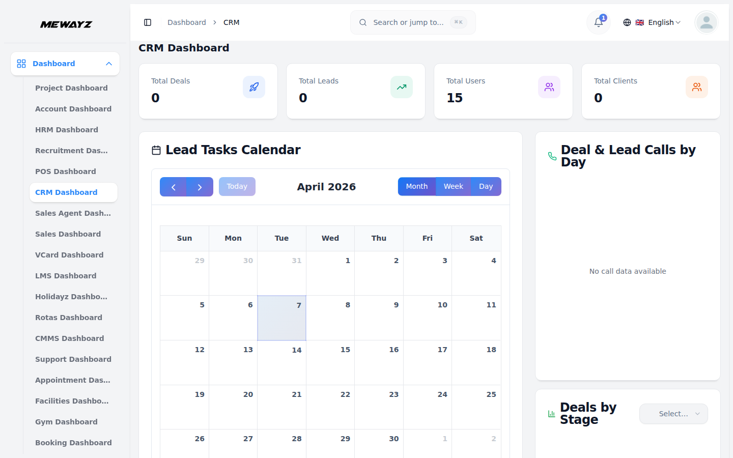 Mewayz CRM dashboard