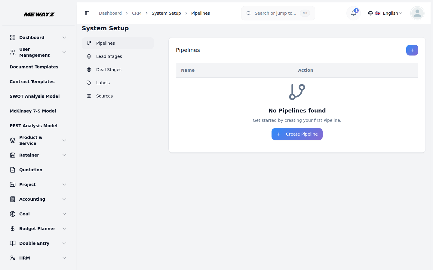 CRM pipelines