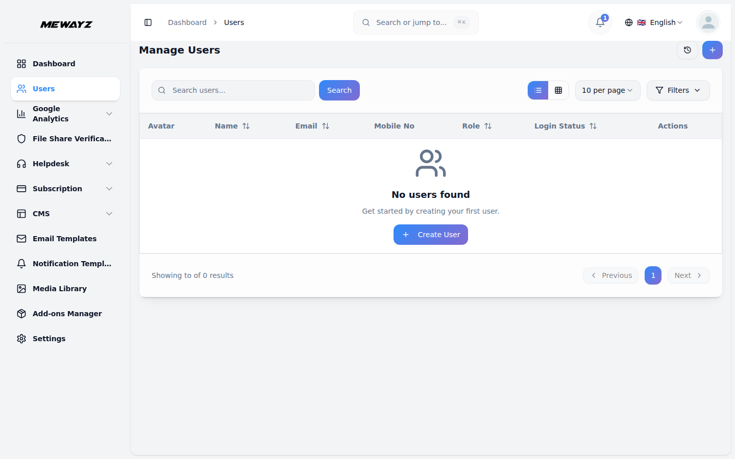 Gestion des utilisateurs