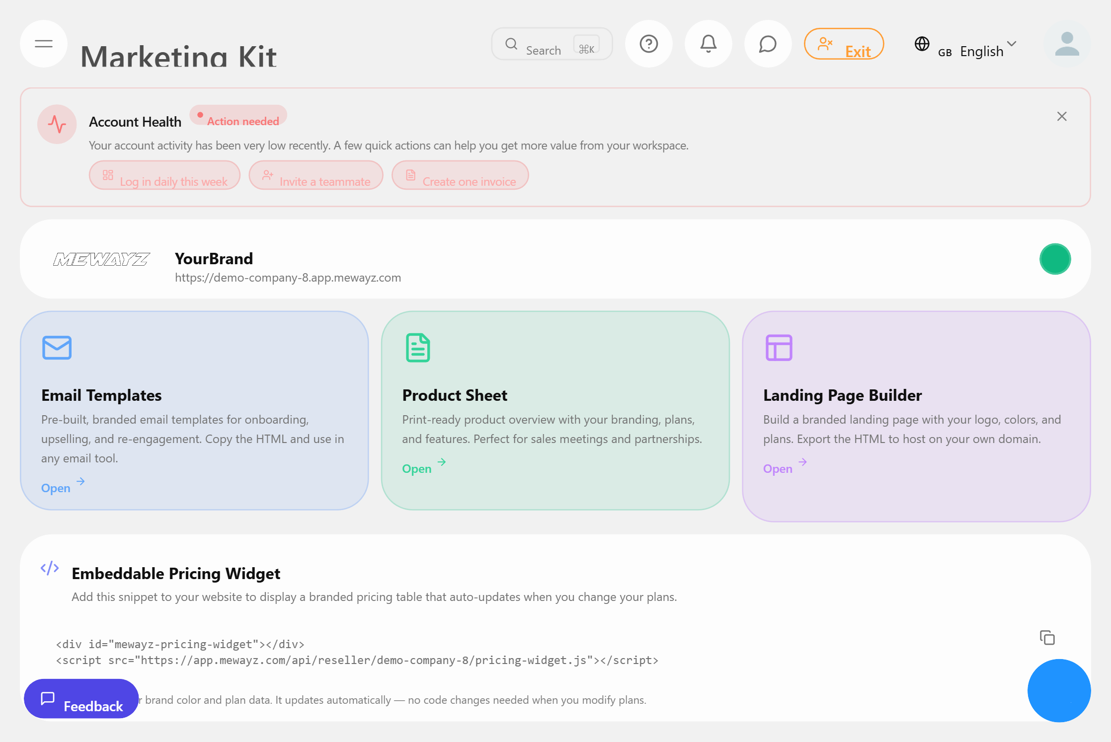 含预制资源的白标营销工具包